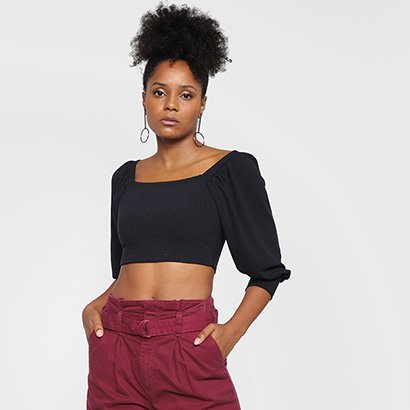 Top Mercatto Liso Manga 3/4 - Feminino