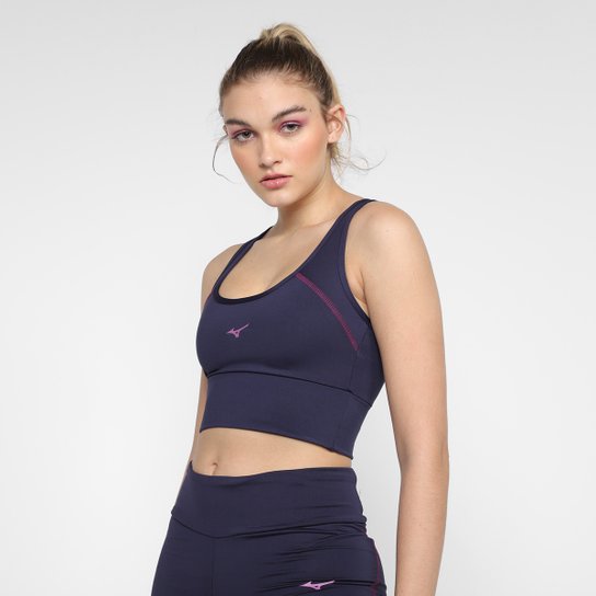 Top Mizuno Run Easy 2 Feminino - Azul Escuro Menor preço em Top Mizuno Run Easy 2 Feminino - Azul Escuro