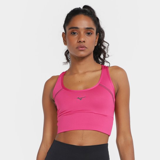 Top Mizuno Run Easy 2 Feminino - Pink+Preto Menor preço em Top Mizuno Run Easy 2 Feminino - Pink+Preto