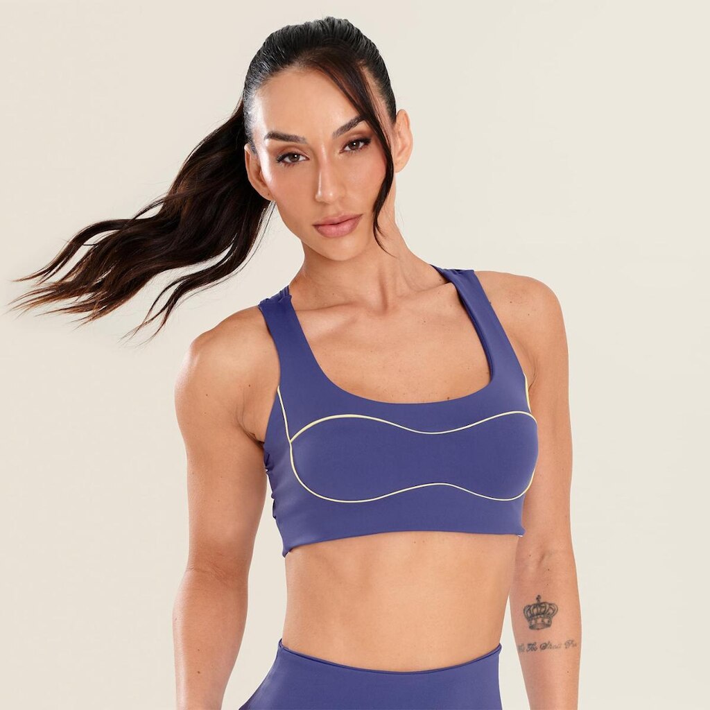 Top Moon Azul Dusk Poliamida Com Bojo Donna Carioca