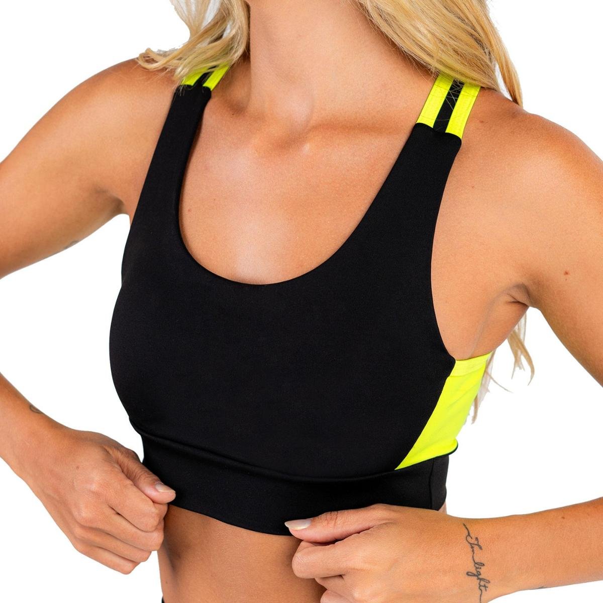 Top Para Corrida Alta Sustentação de Compressão Nadador