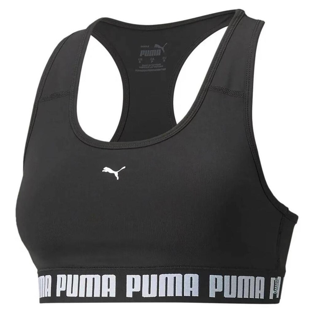 Top Puma Stretch Mid Impact Strong Feminino Preto