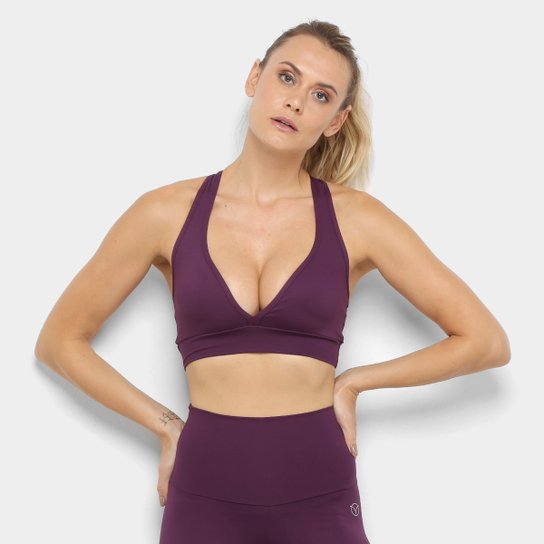 Top Rivanna Basic Nadador Emana Média Sustentação Feminino - Roxo