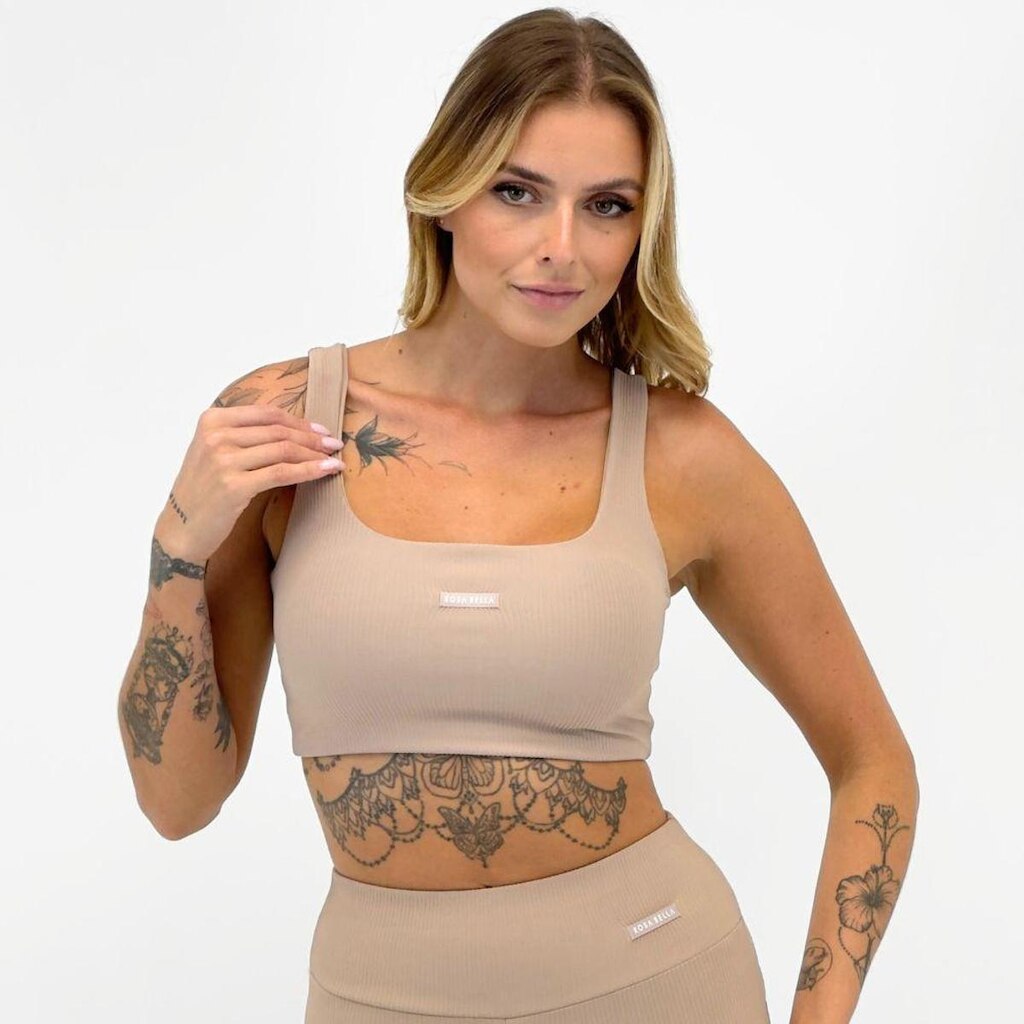 Top Rosa Bella Canelado com Bojo Feminino