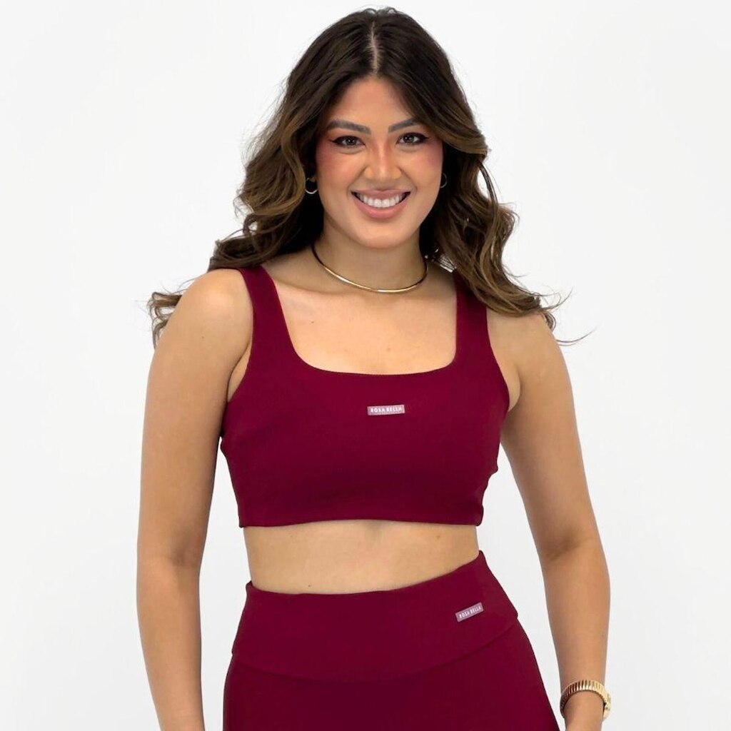 Top Rosa Bella Canelado com Bojo Feminino