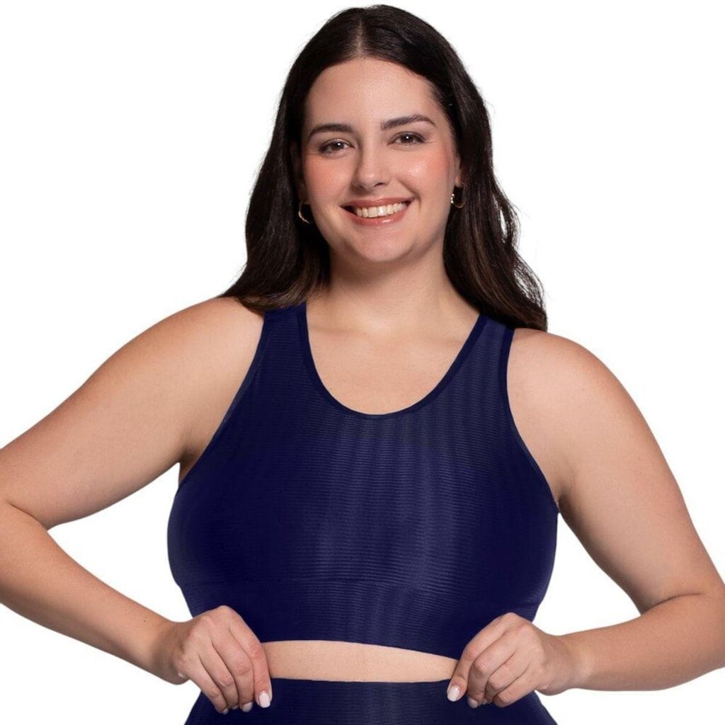 Top Selene 3D Plus Size Feminino - Marinho X2