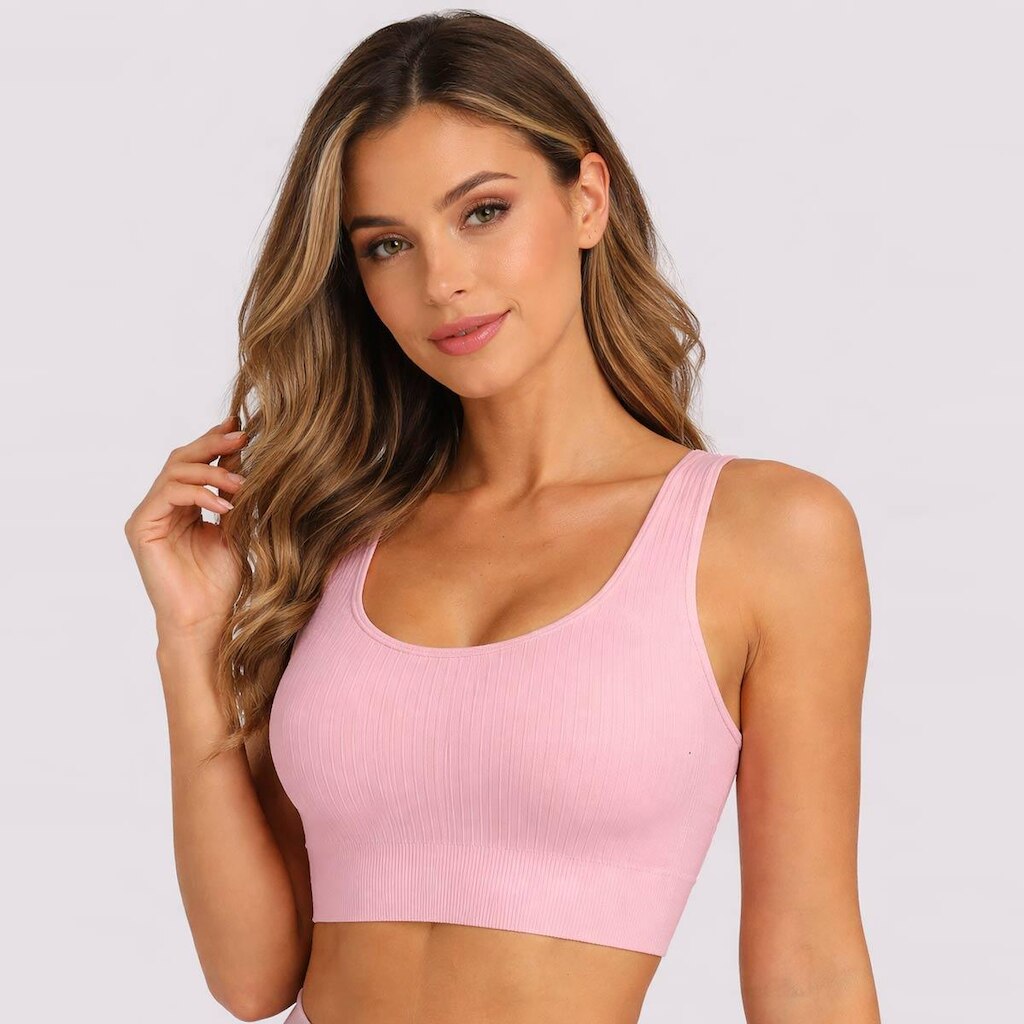Top Selene Canelado Sem Costura Feminino