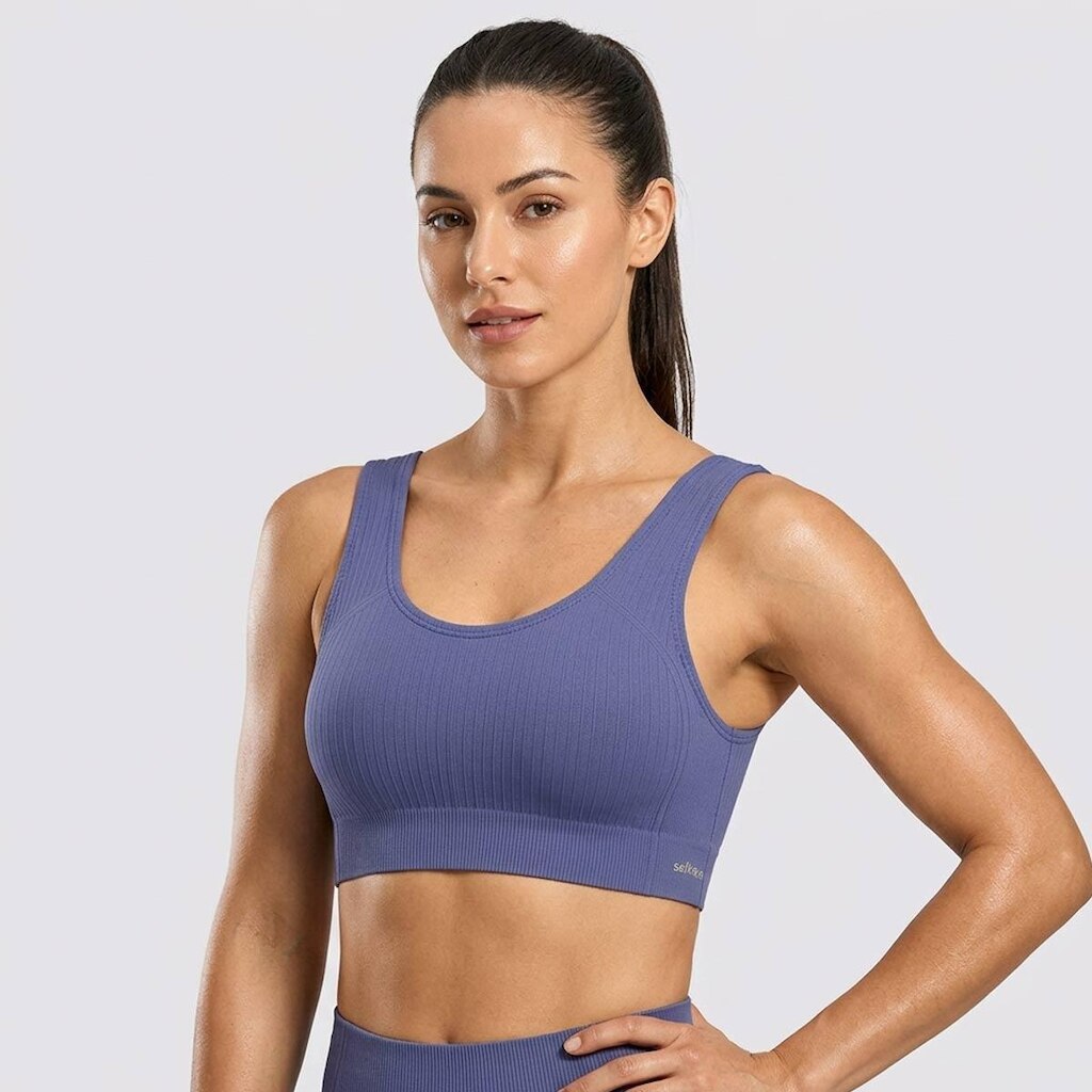 Top Selene Canelado Sem Costura Feminino