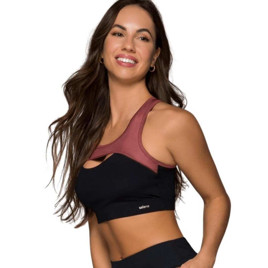 Top Selene Com Bojo Feminino - Preto e Rose Gold