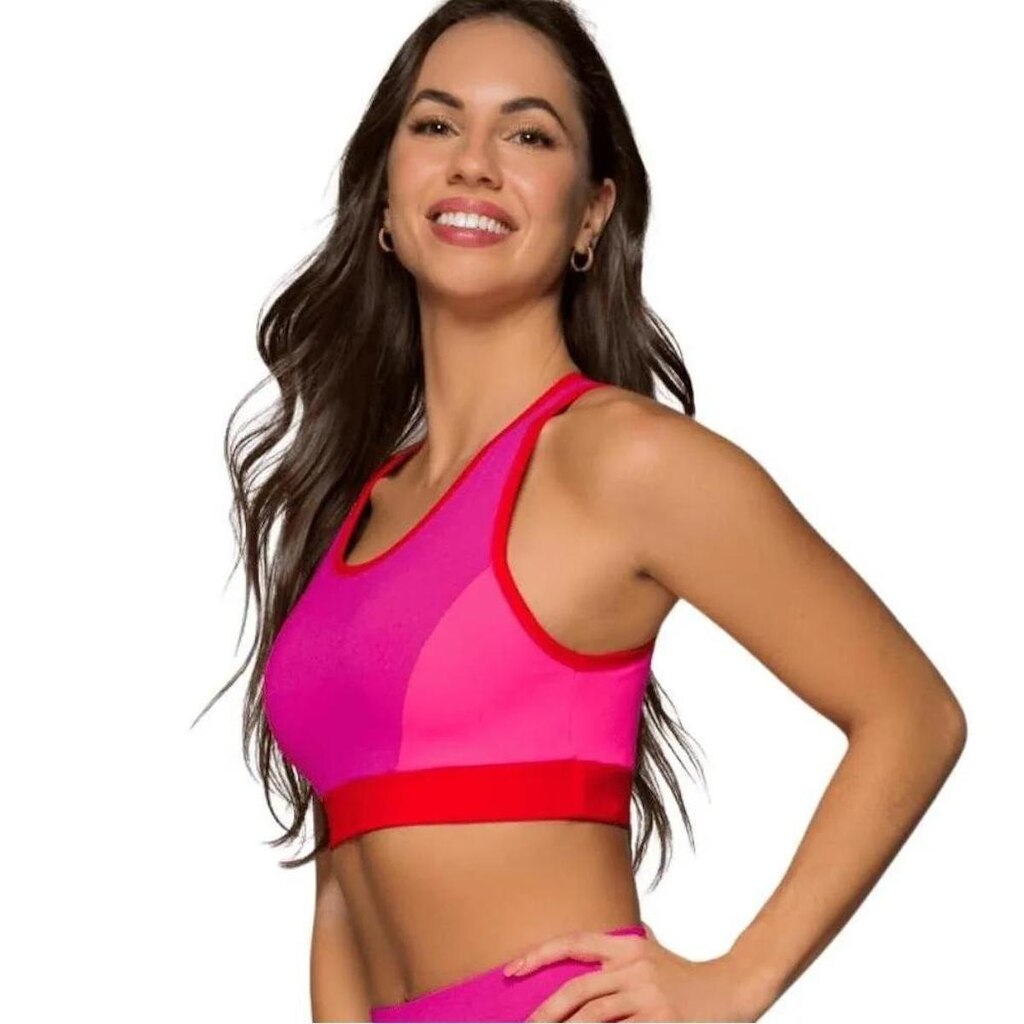 Top Selene com Bojo - Pink/vermelho 24827.001