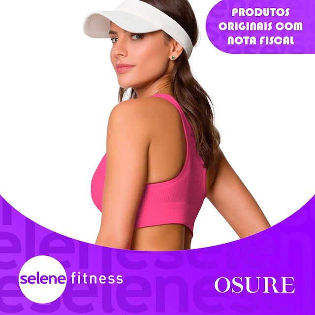 Top Selene Nadador Microfibra S/ Costura Alta Sustentação Reforçado Fitness Academia Corrida S/ Bojo