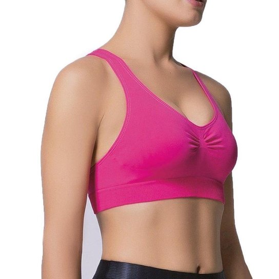 Top Selene Nadador Sem Costura Feminino - Pink Menor preço em Top Selene Nadador Sem Costura Feminino - Pink