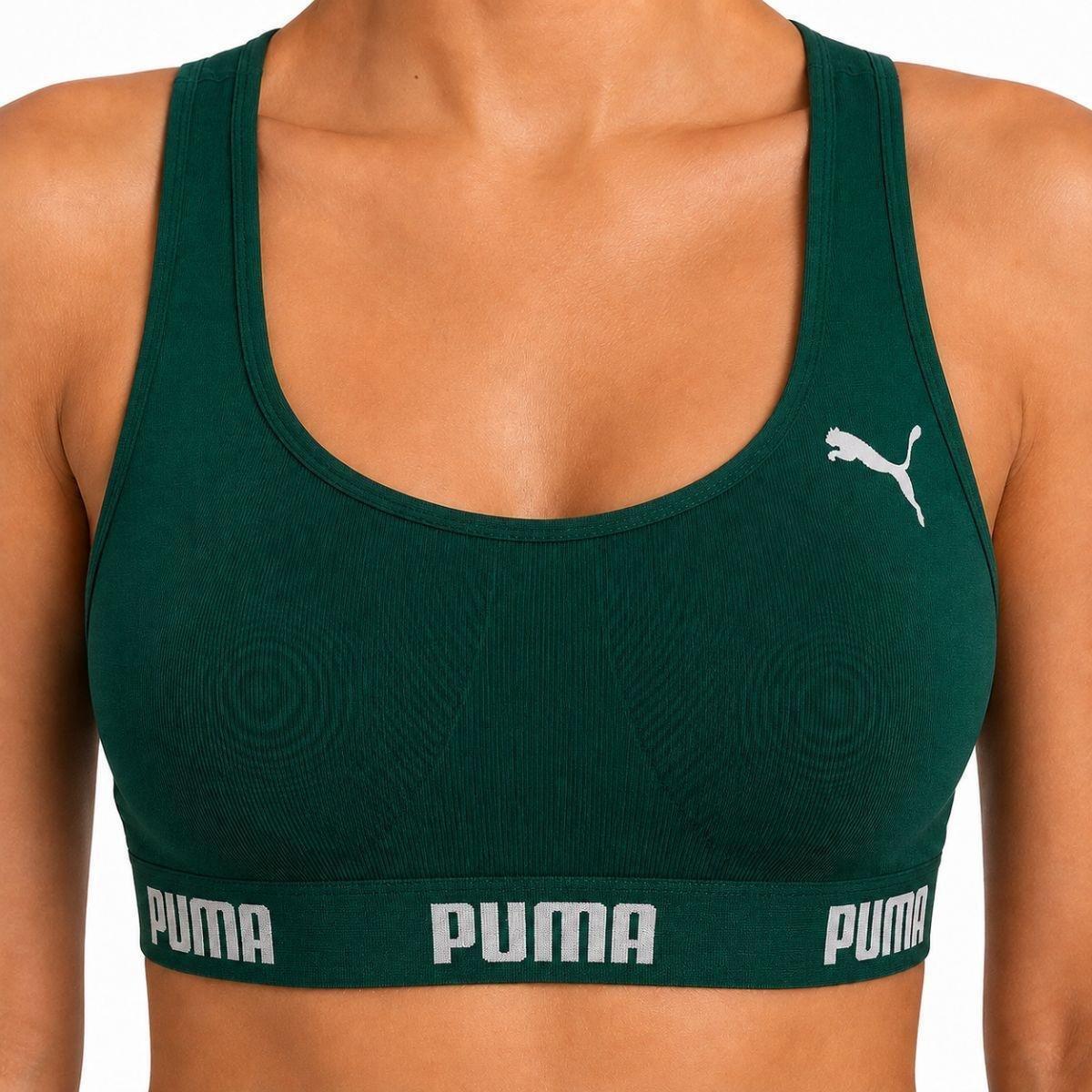 TOP SEM BOJO DECOTE NADADOR POLIAMIDA PUMA - 27070 PAI - Verde escuro ...