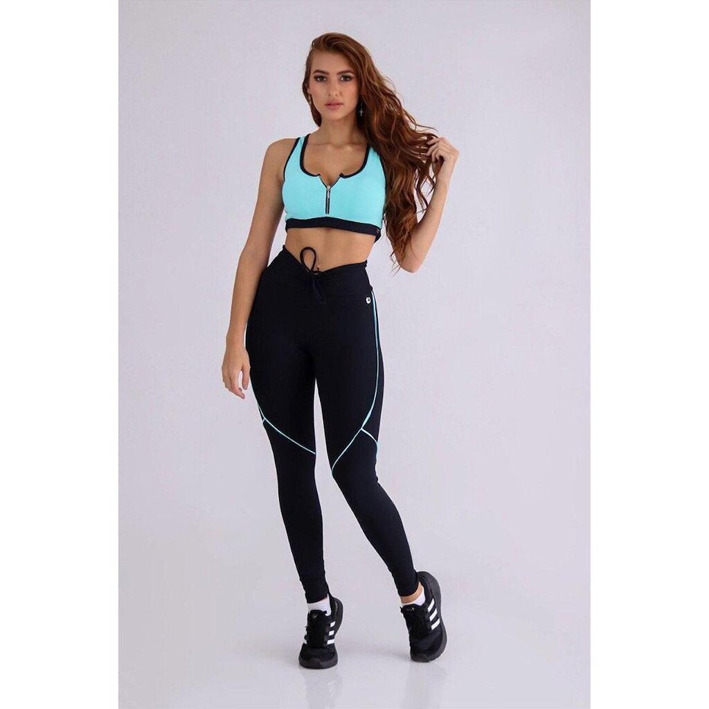 Top Sintonia Push Azul Aruba Com Preto