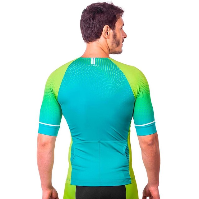 TOP TRIATHLON CAMISA COM MANGAS TRIATHLON ELITE NEON PROTEÇÃO UV 50+ KAUNA
