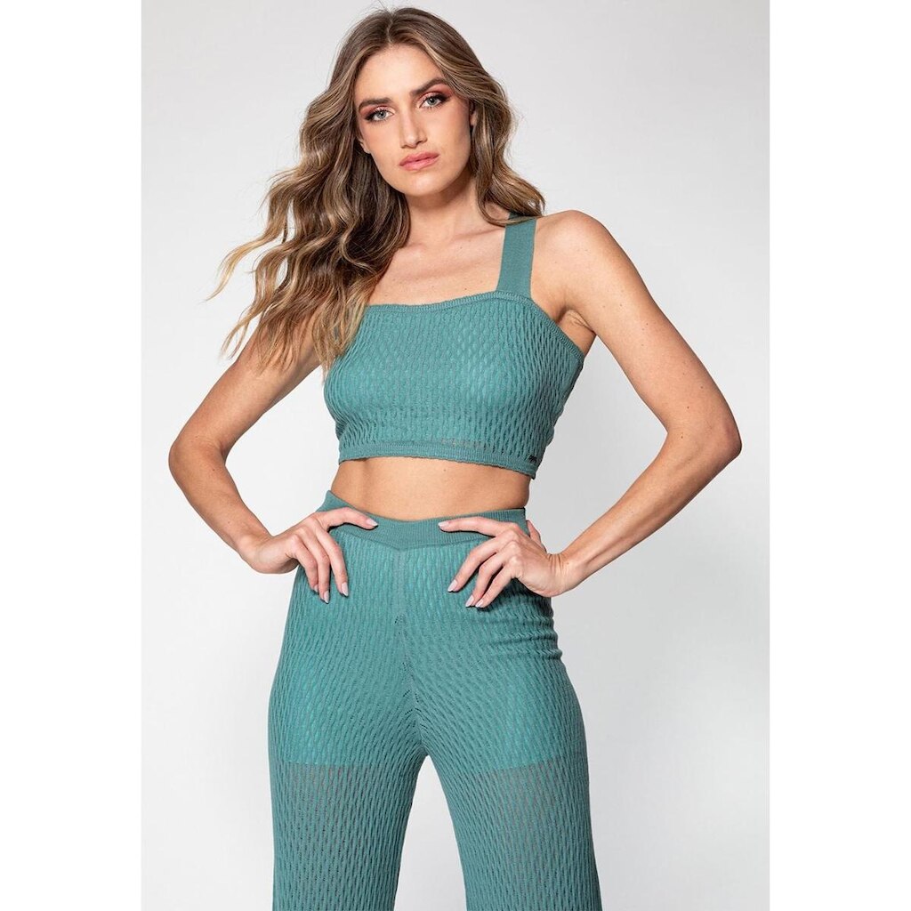 Top Tricot Alça Cruzada Costas Guess Verde