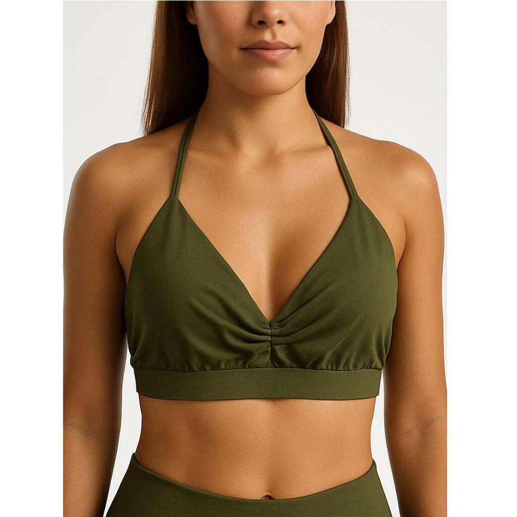 Top Trinys Com Amarraçao Verde Musgo 225