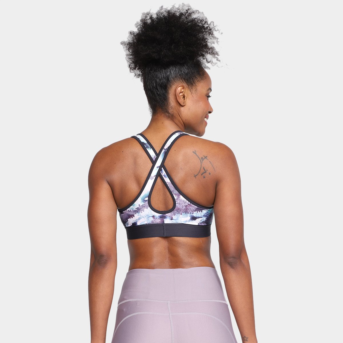 Top Under Armour Mid Crossback Print Média Sustentação - 1