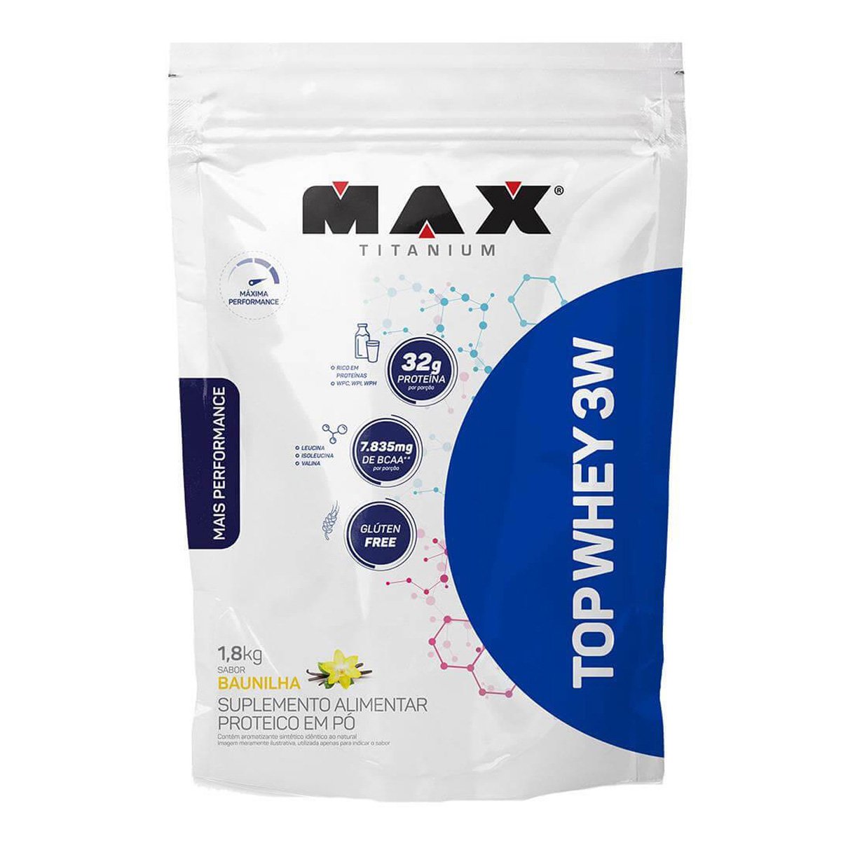 Top Whey 3W 1,8 kg Refil - Max Titanium Menor preço em Top Whey 3W 1,8 kg Refil - Max Titanium