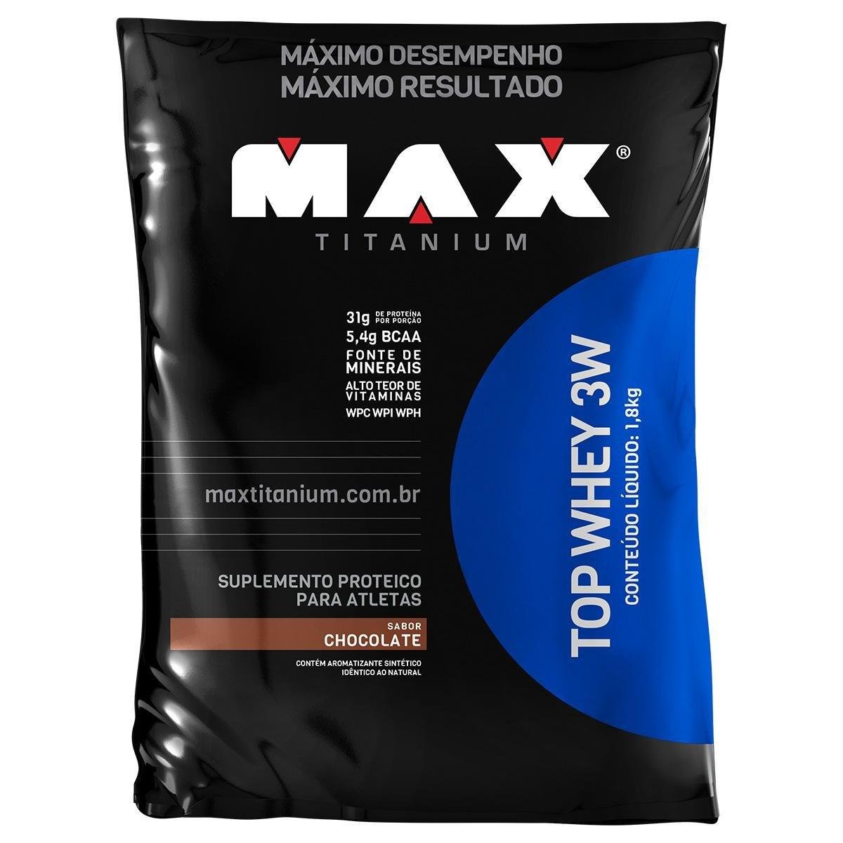 Top Whey 3W 1,8 kg Refil - Max Titanium Menor preço em Top Whey 3W 1,8 kg Refil - Max Titanium