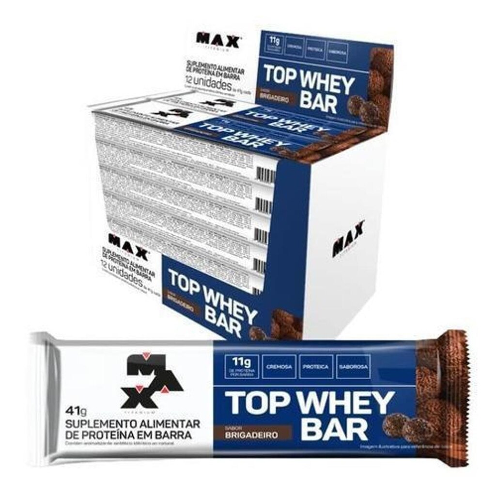 Top Whey Bar (Caixa c/ 12un de 41g) Max Titanium