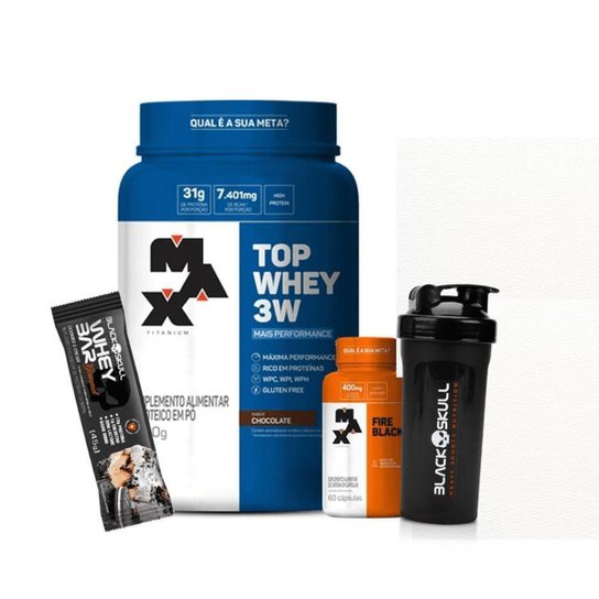 Top Whey Mais Performance + Whey Bar Gourmet + Fire + Coqueteleira Menor preço em Top Whey Mais Performance + Whey Bar Gourmet + Fire + Coqueteleira