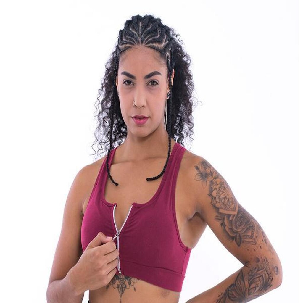 Tops Com Ziper e Bojo Removível Nadador/Fitness
