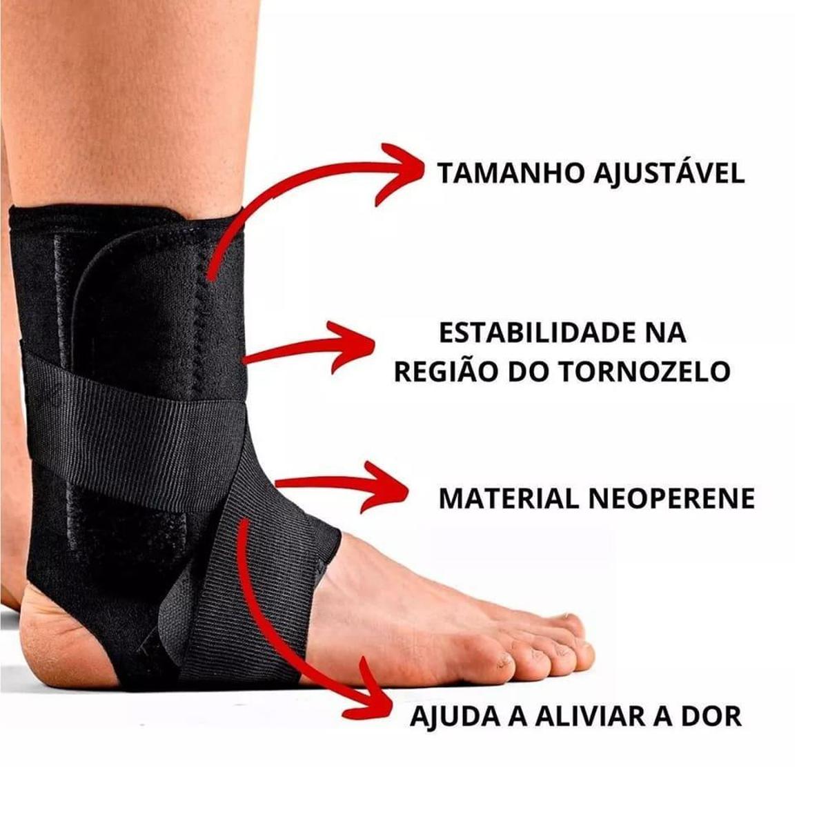 Tornozeleira com Talas Laterais Estabilizador De Tornozelo Ajustáveis ...