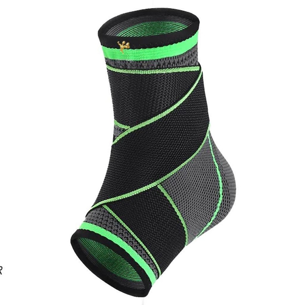 Tornozeleira Elástica Gold Sports Black Com Tiras Ajustáveis