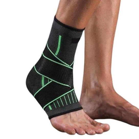 TORNOZELEIRA ORTOPÉDICA AJUSTÁVEL COM SUPORTE ELÁSTICO DE QUATRO VIAS E CINTA DE COMPRESSÃO - Preto Menor preço em TORNOZELEIRA ORTOPÉDICA AJUSTÁVEL COM SUPORTE ELÁSTICO DE QUATRO VIAS E CINTA DE COMPRESSÃO - Preto