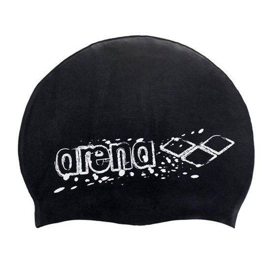 Touca De Natação Graphic Silicone Arena - Preto Menor preço em Touca De Natação Graphic Silicone Arena - Preto