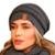 Touca feminina masculina gorro lã grossa tricot frio inverno - Cinza