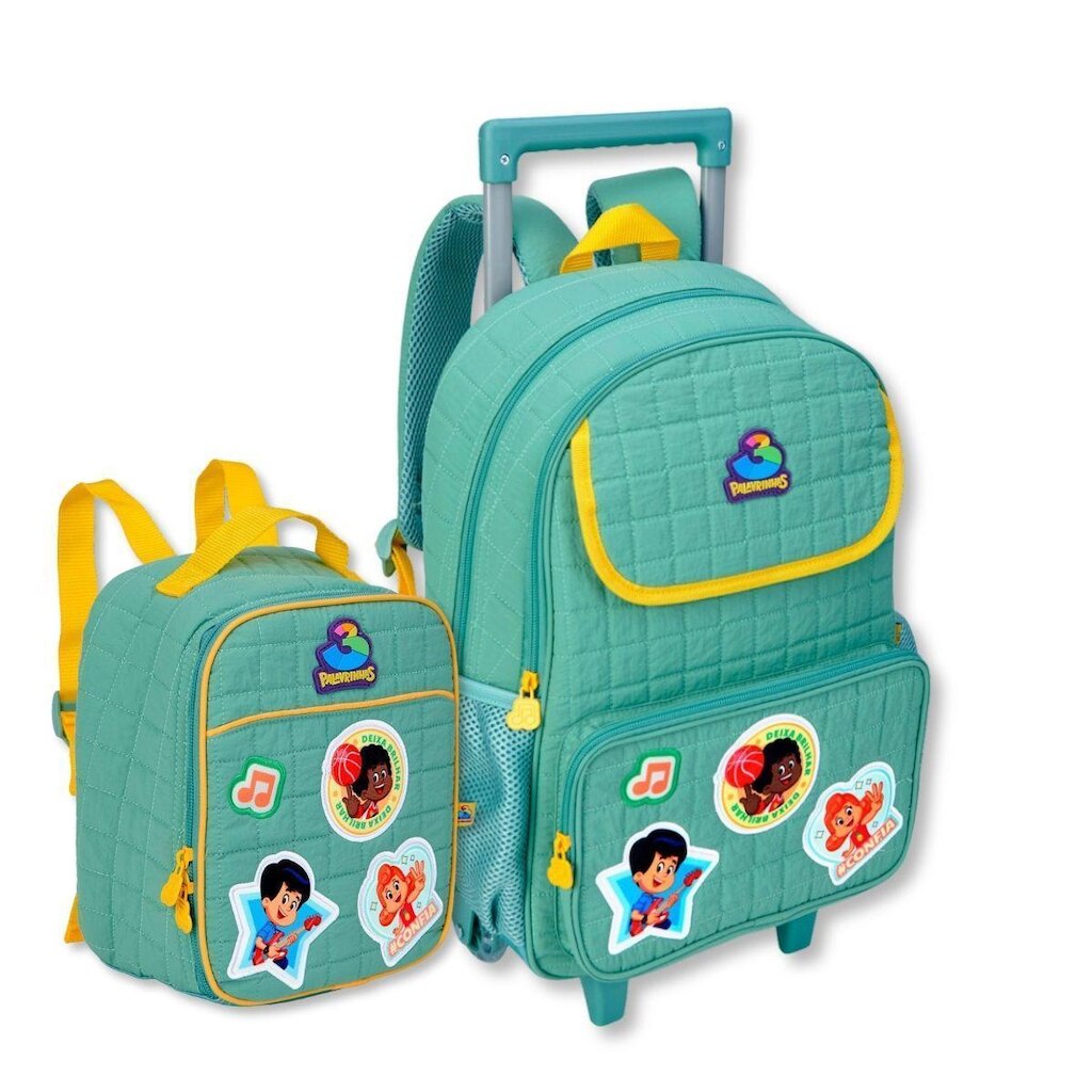 Três Palavrinhas Kit Escolar Mochila com Lancheira Térmica
