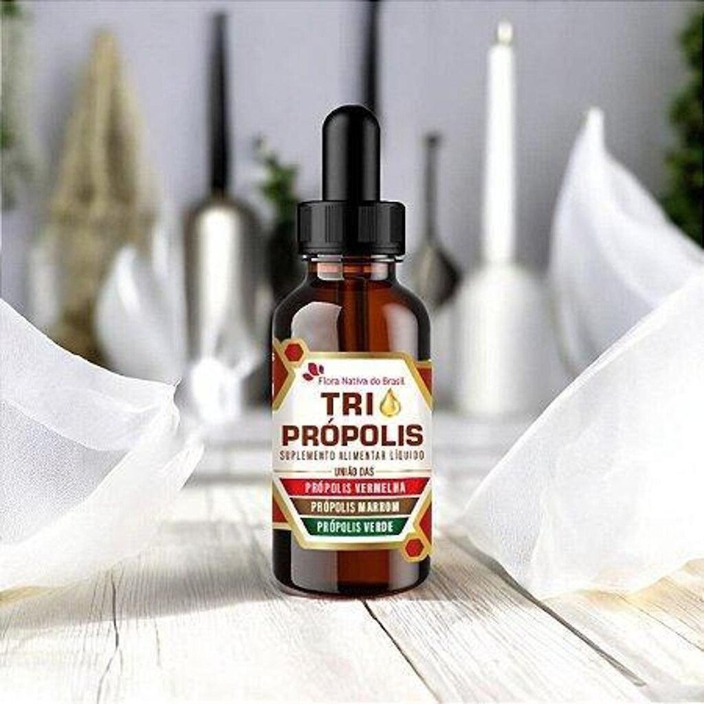 Tri Própolis - Própolis Vermelha, Marron e Verde 20ml Flora nativa do Brasil
