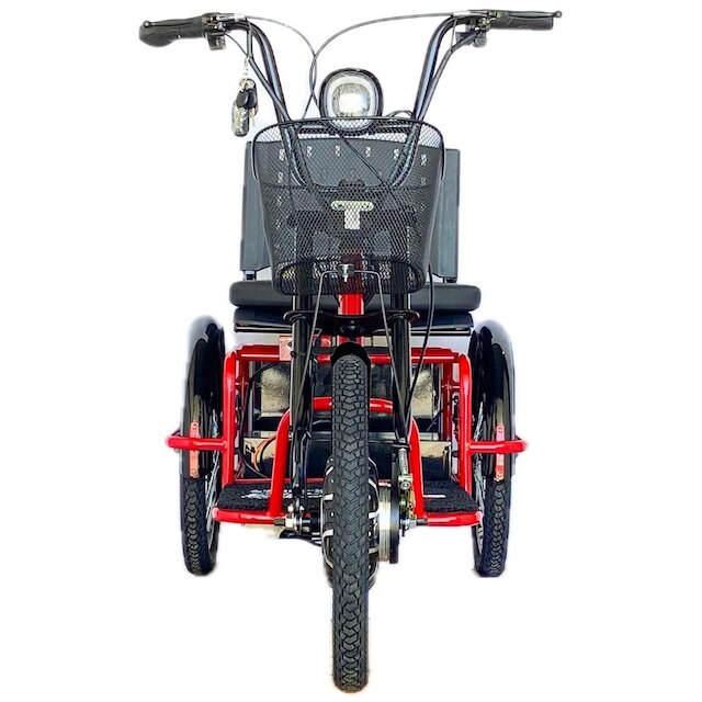 Triciclo 800W Assento com Almofada Freio a Disco Alarme Fox Vermelho