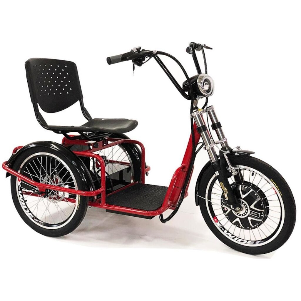 Triciclo Duos Elétrico 800W Freio a Disco Ré Farol e Alarme Fox