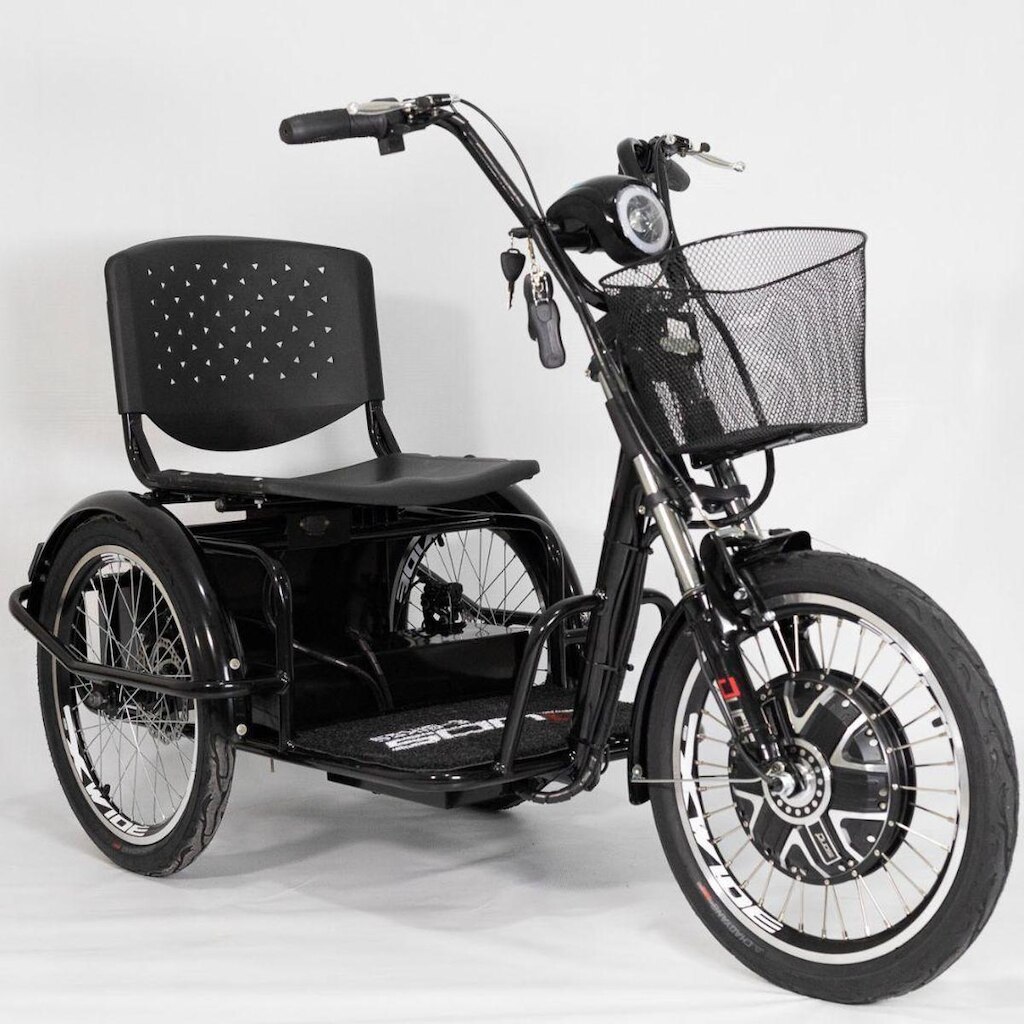 Triciclo Duos Elétrico 800W Lítio Ré Farol e Alarme Fox Cestinha