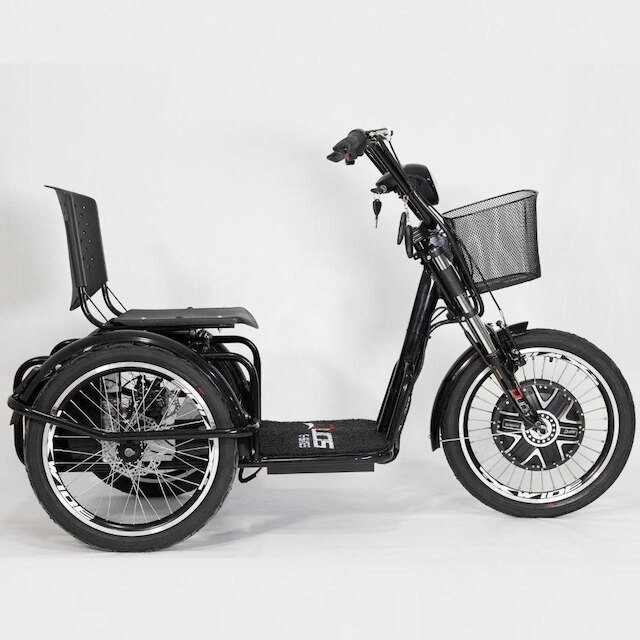 Triciclo Duos Elétrico 800W Ré Farol e Alarme Fox Cestinha