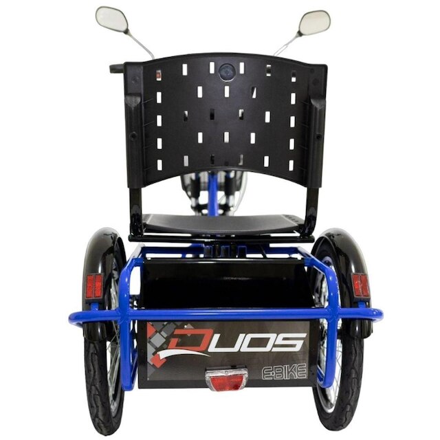 Triciclo Duos Elétrico 800W Ré Farol e Alarme Fox Cestinha