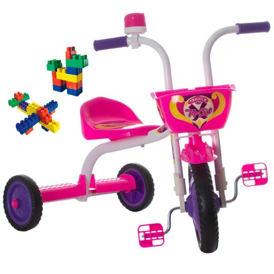 Triciclo Infantil Ultra Bikes - Rosa Menor preço em Triciclo Infantil Ultra Bikes - Rosa