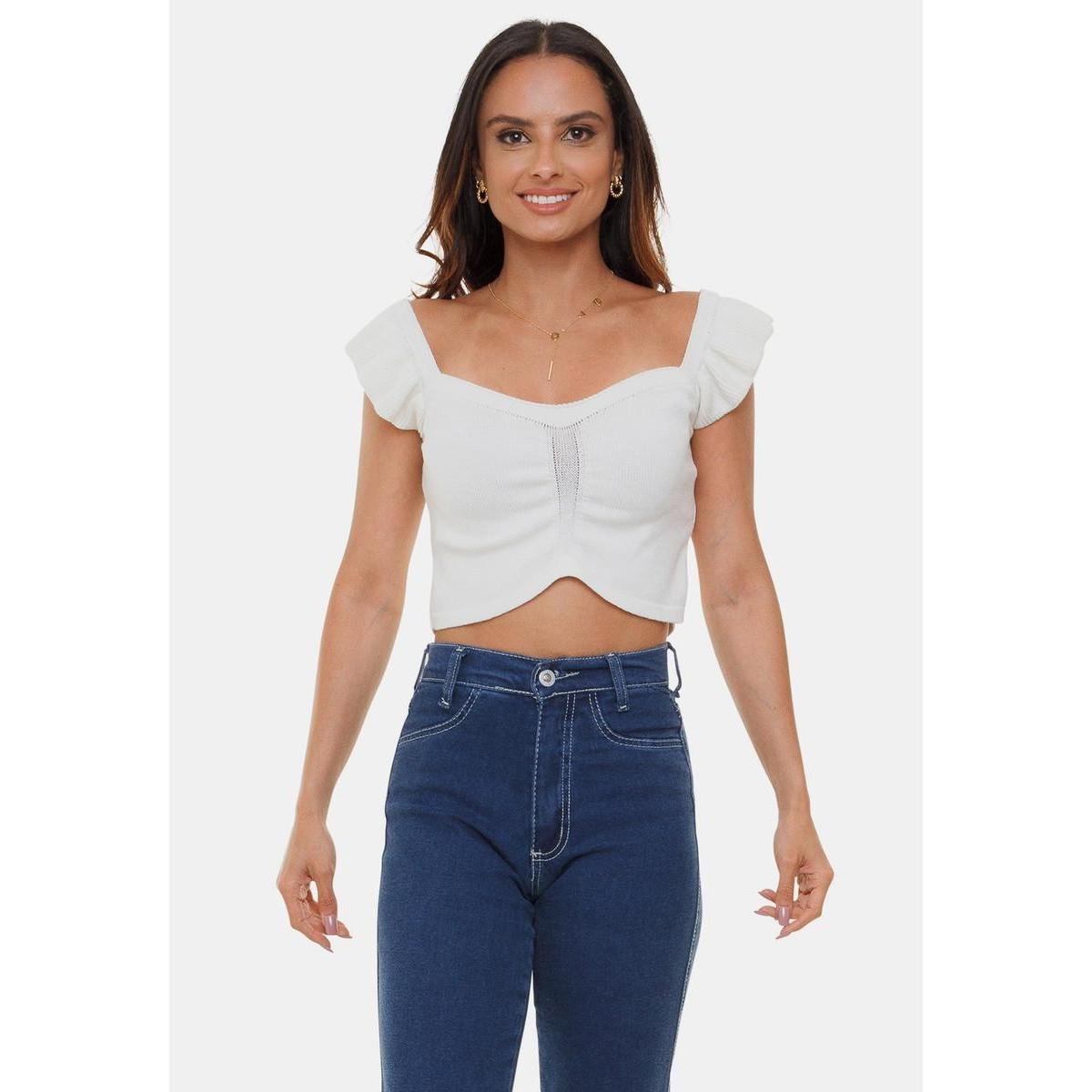 cropped modal com camisa
