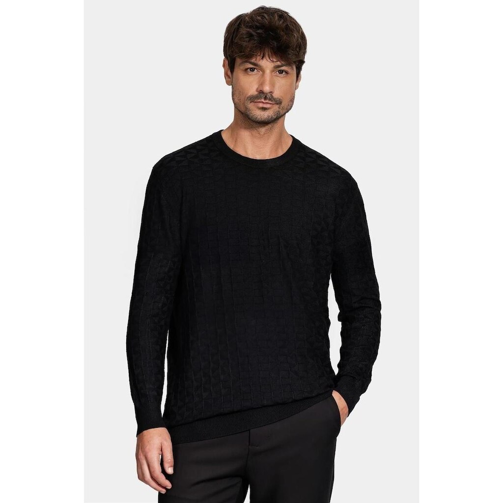 Tricot Aramis Manga Longa Jacquard Losango