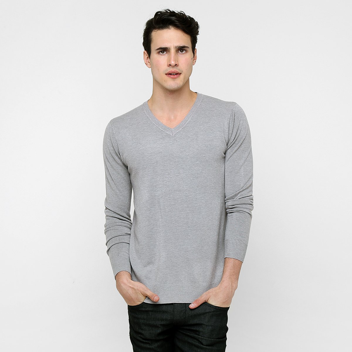 tricot basico gola v