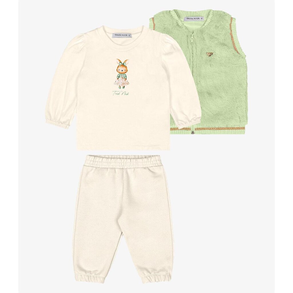 Trijunto Blusa Com Calça e Colete Trick Nick Verde