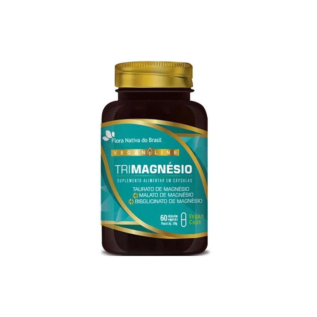 TriMagnésio Taurato Malato Bisglicinato 60 Caps Flora Nativa