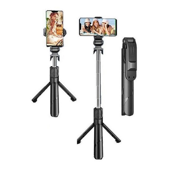 Tripé Para Celular Multifuncional Tripé de mesa e Pau de Selfie 2 em 1 Bastão de Selfie Dobrável - Preto Menor preço em Tripé Para Celular Multifuncional Tripé de mesa e Pau de Selfie 2 em 1 Bastão de Selfie Dobrável - Preto