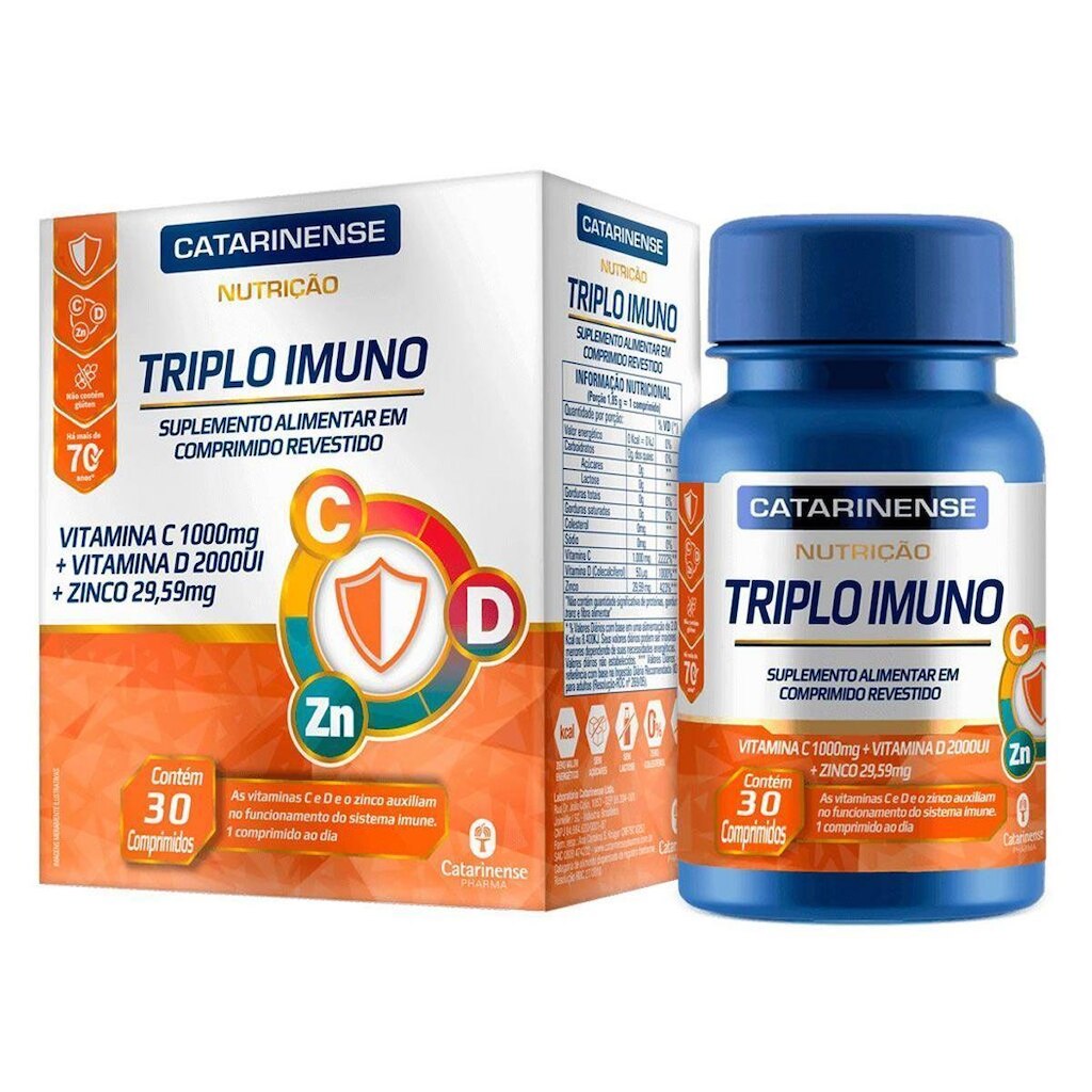 Triplo Imuno - 30 Comprimidos - Catarinense Nutrição