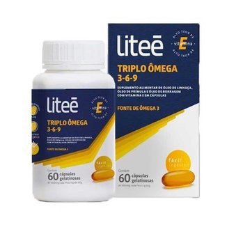 Triplo Ômega 3-6-9 1000mg com 60 cápsulas gelatinosas Litee