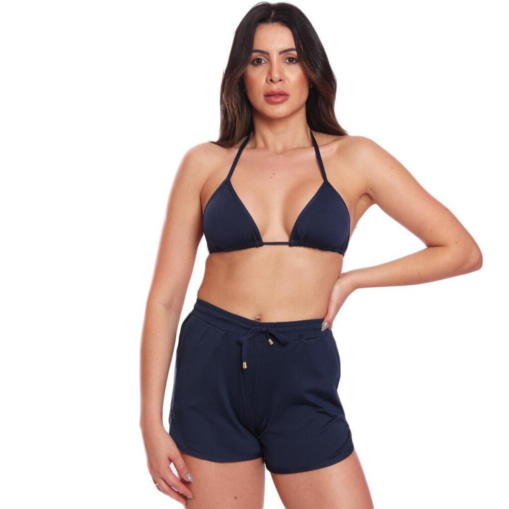Triquini Conjunto Bombom Largo + Short Verão Praia