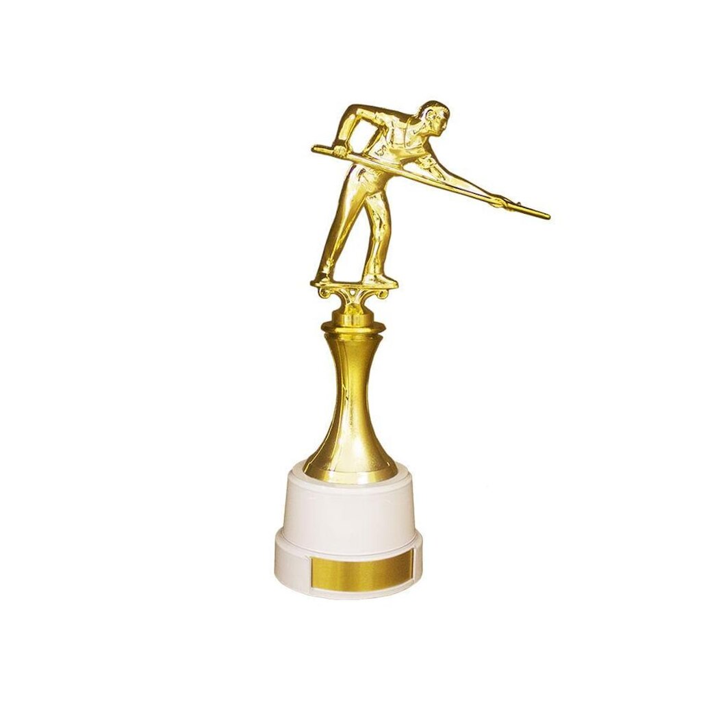TROFÉU PIAZZA SNOOKER 432/3 - 25CM - DOURADO/BCO UN